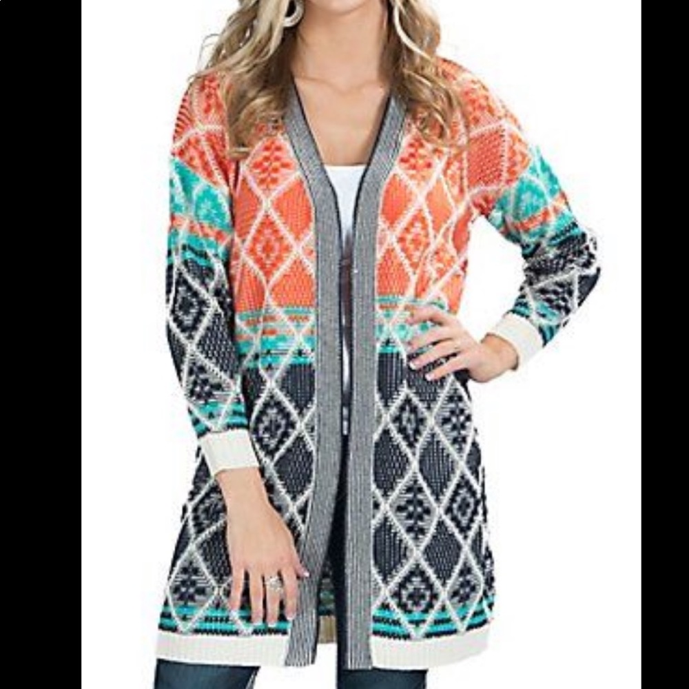 Flying Tomato Cardigan 🧡💙🤍